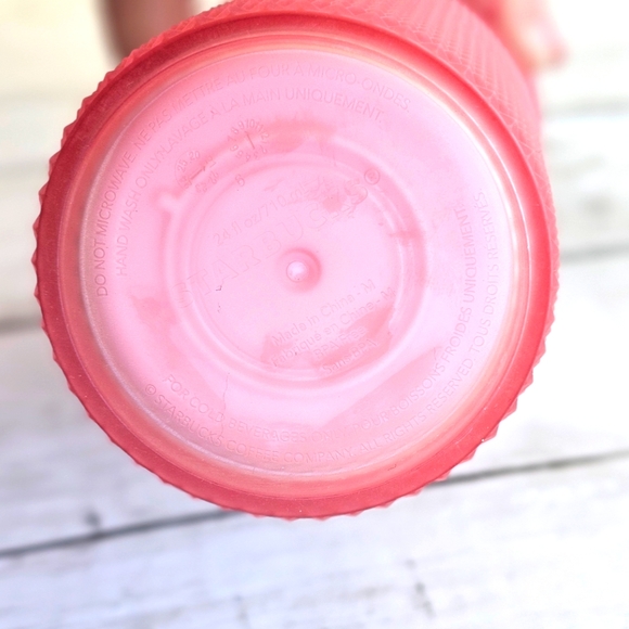🆕️Starbucks 2022 Valentine's Soft Touch Pink Lemonade Studded Venti Tumbler Cup - Picture 9 of 13